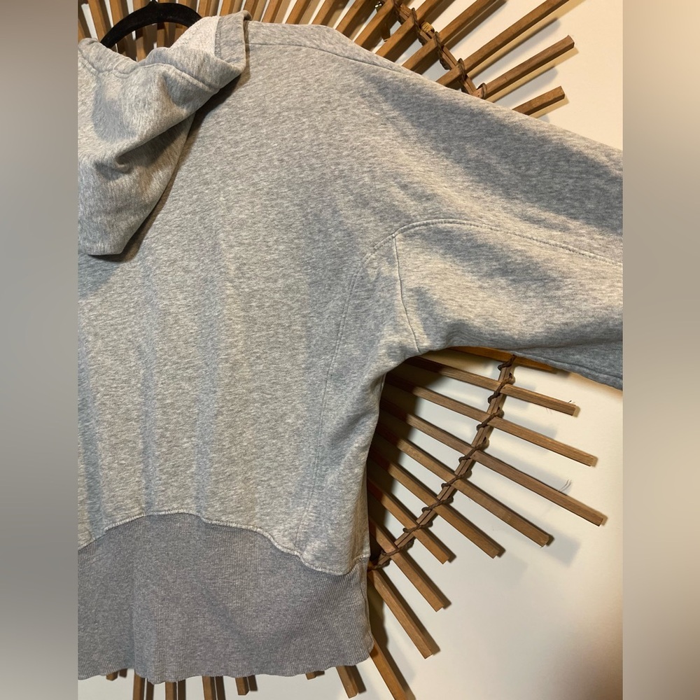 Free People Movement Grey Pullover Quarter Zip Hoodie Sweatshirt Dolman Slv S - Picture 13 of 16